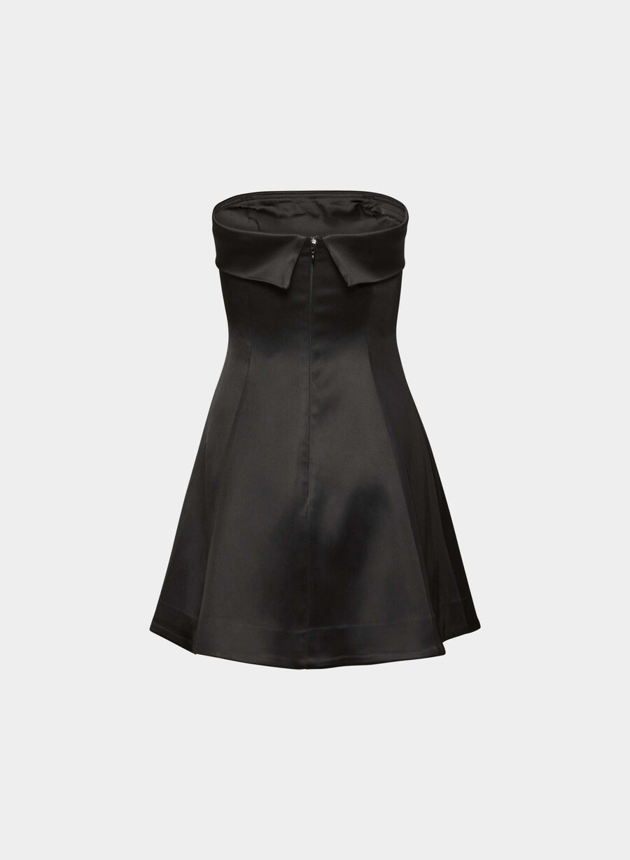 rochie din satin cu imprimeu floral negru