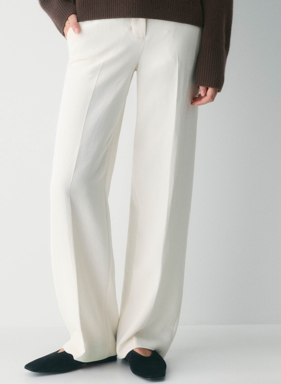 pantalonii limitless cu talie mică - crepette mesteacĂn deschis