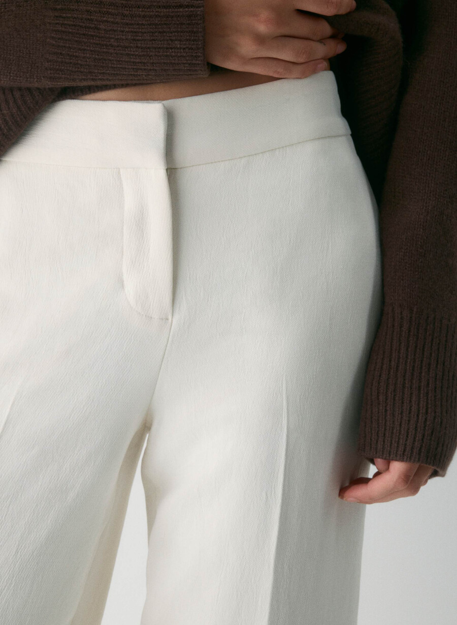 pantalonii limitless cu talie mică - crepette mesteacĂn deschis