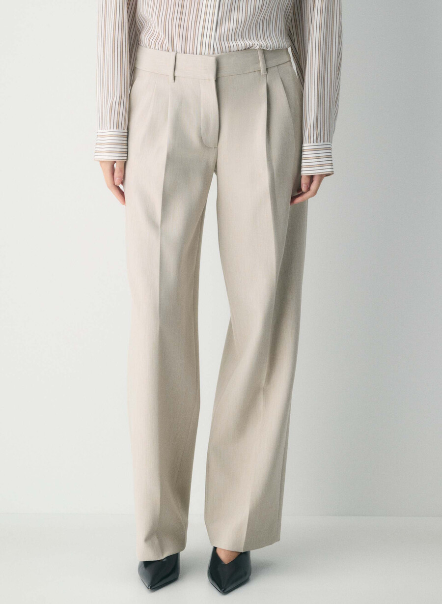 pantalonii the effortless pant cu talie mică - ressential heather matte pearl