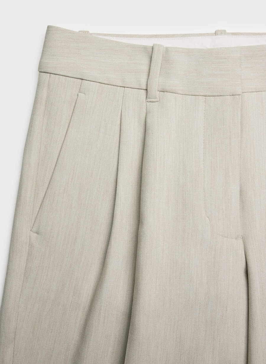 pantalonii the effortless pant cu talie mică - ressential heather matte pearl