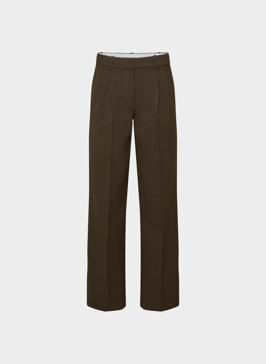 pantalonii effortless cu talie mică - ressential heather rich cocoa