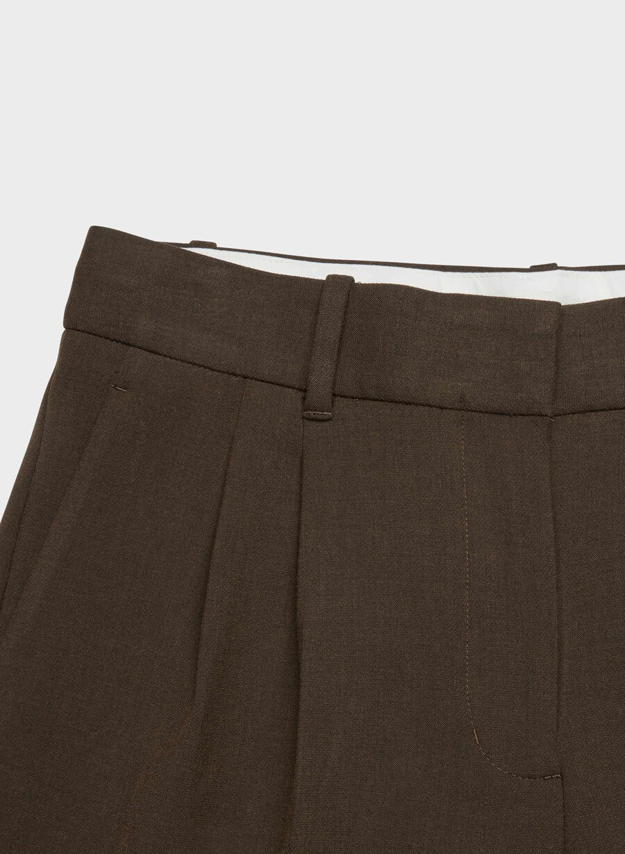 pantalonii effortless cu talie mică - ressential heather rich cocoa
