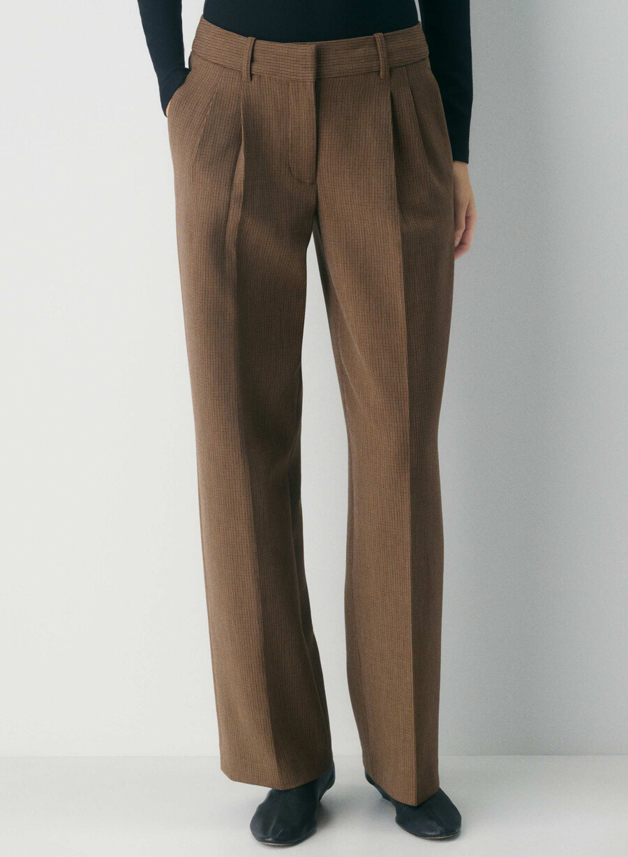 pantalonii the effortless pant cu talie mică - ressential kyle check svlmsc b