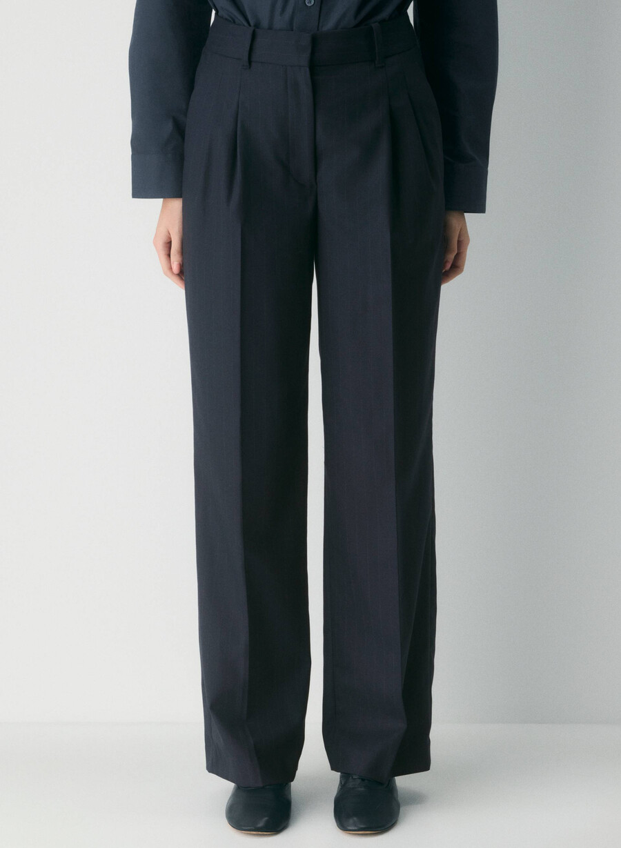 pantalonii effortless - rafined brnt stripe dk n nv