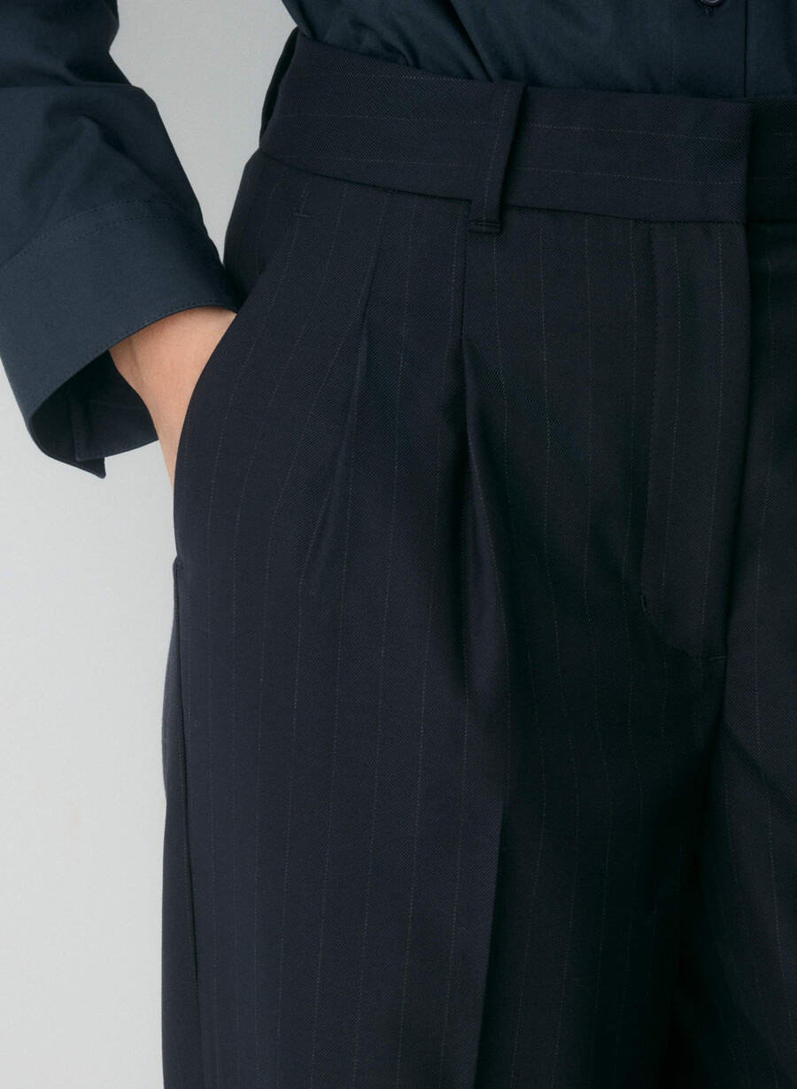 pantalonii effortless - rafined brnt stripe dk n nv