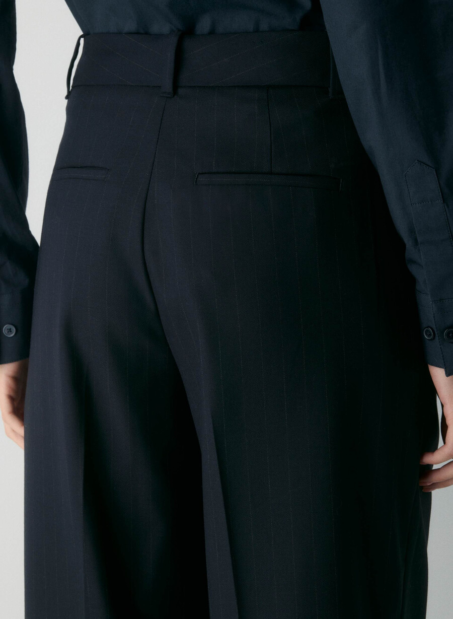 pantalonii effortless - rafined brnt stripe dk n nv