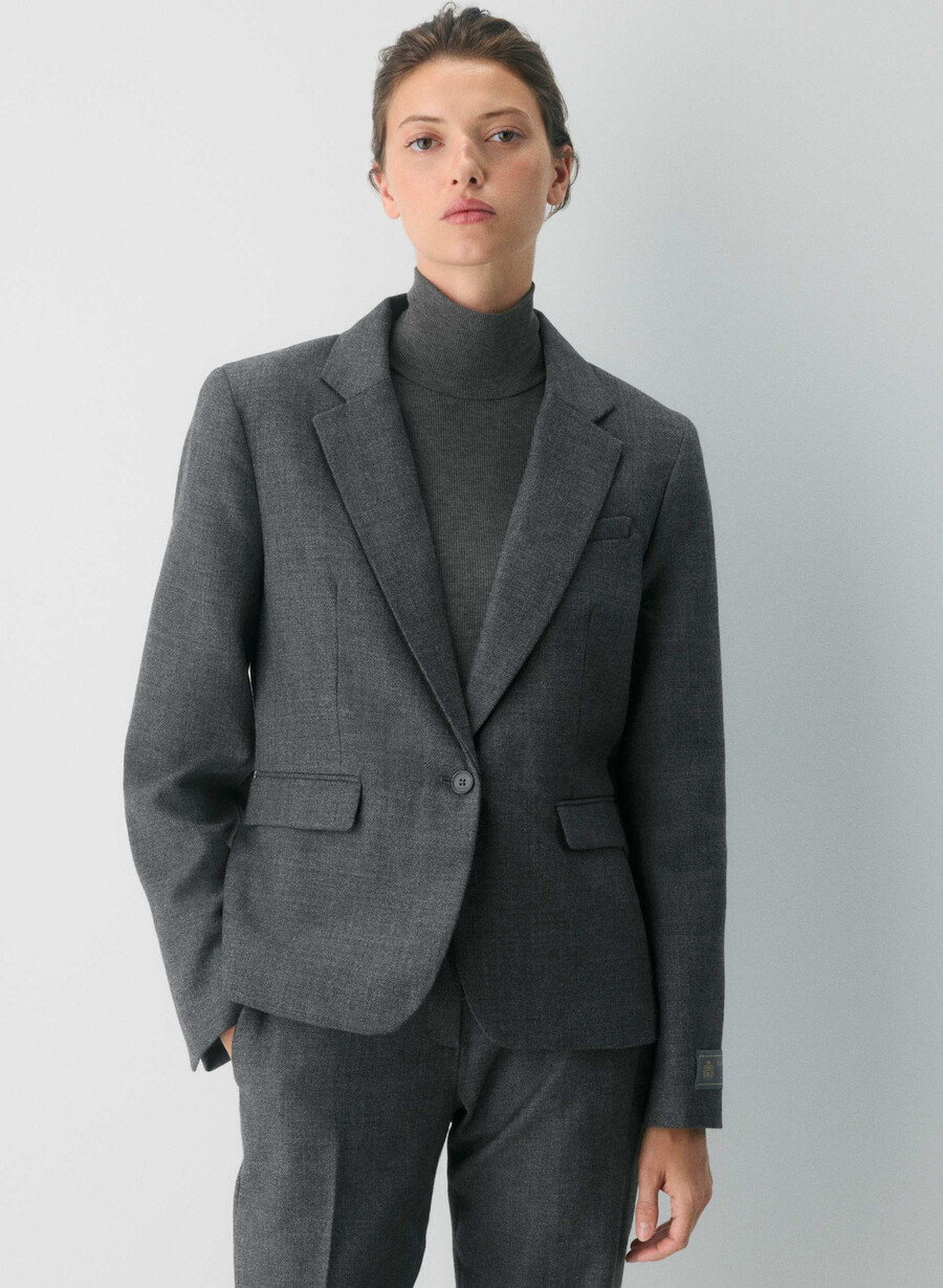 sacou pelham din lână heather charcoal
