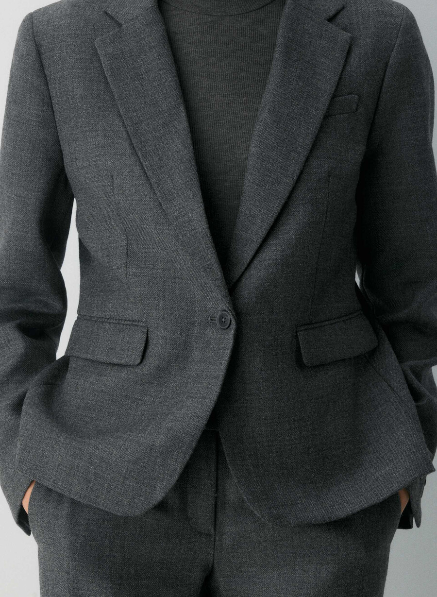 sacou pelham din lână heather charcoal