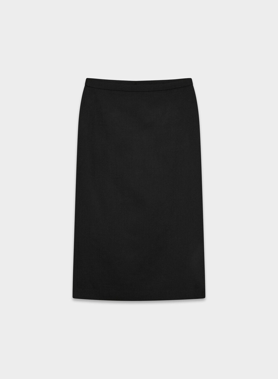 fustă stiletto din lână negră