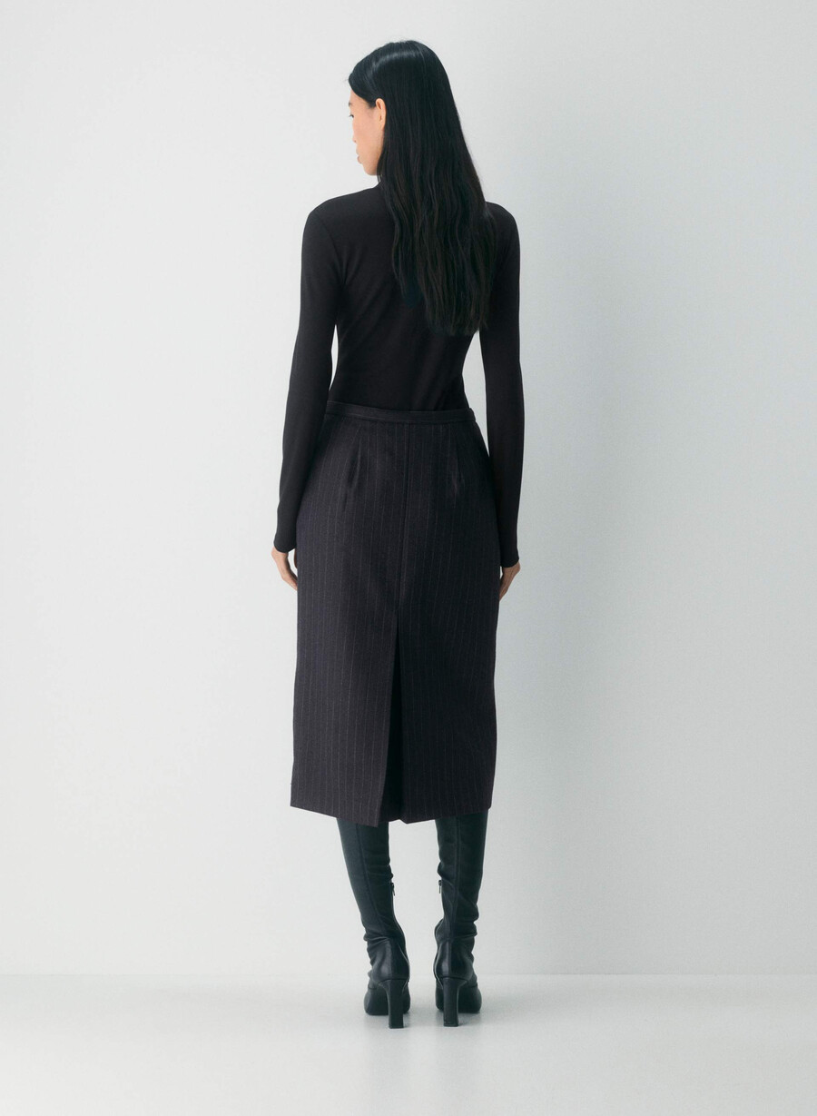fustă stiletto din lână elio stripe dn nvdg