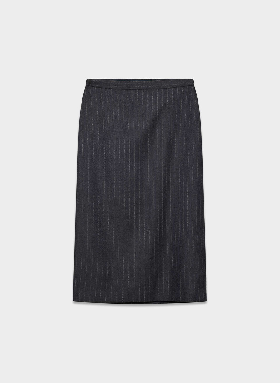 fustă stiletto din lână elio stripe dn nvdg