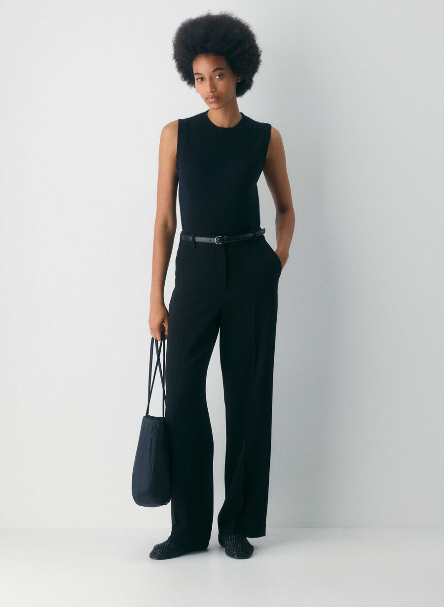 pantaloni new agency - sway crepe negri