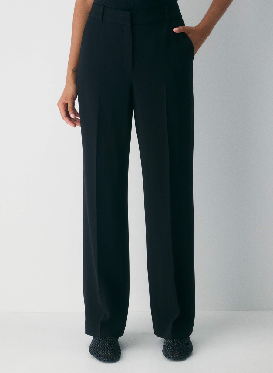 pantaloni new agency - sway crepe negri