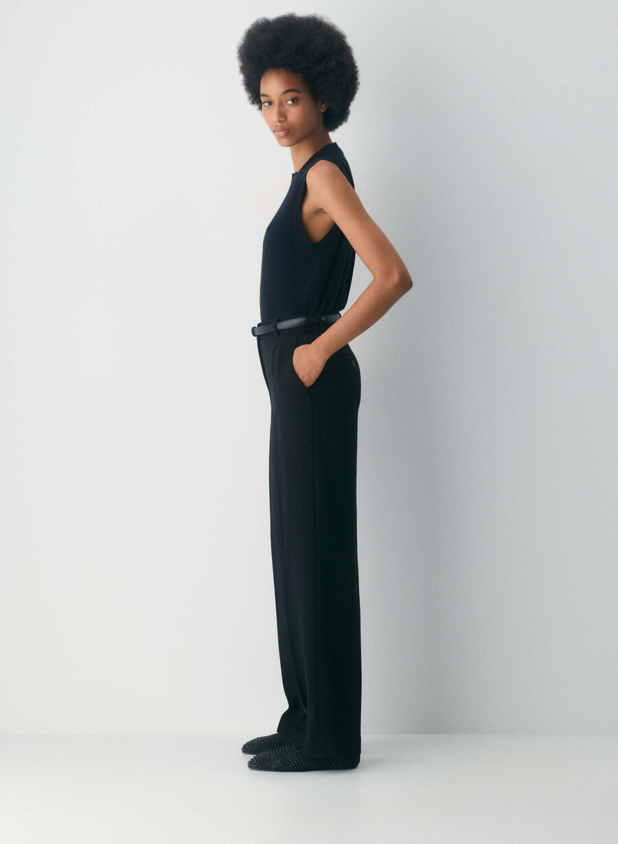 pantaloni new agency - sway crepe negri