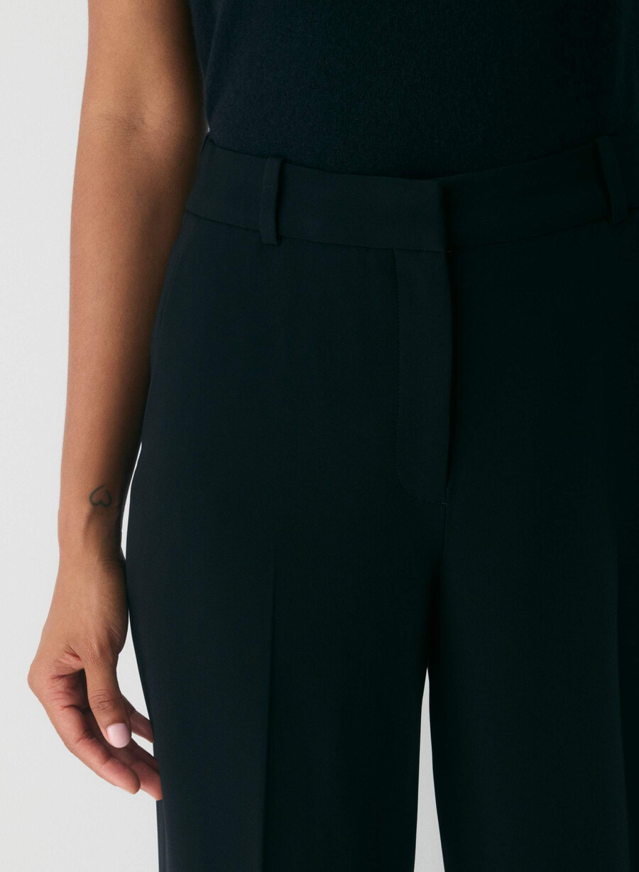 pantaloni new agency - sway crepe negri