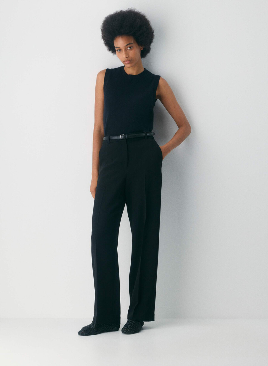 pantaloni new agency - sway crepe negri