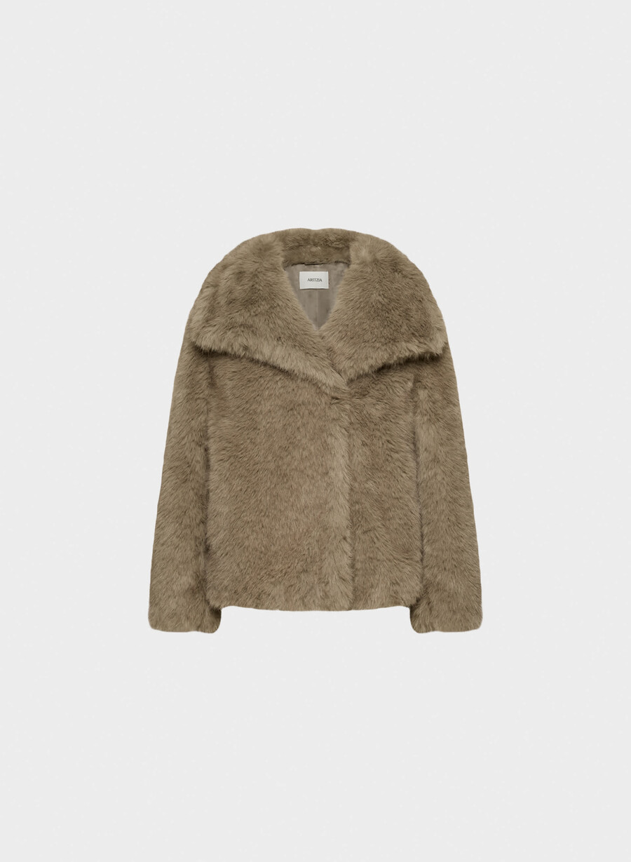palton st. moritz - blană artificială arctic negru