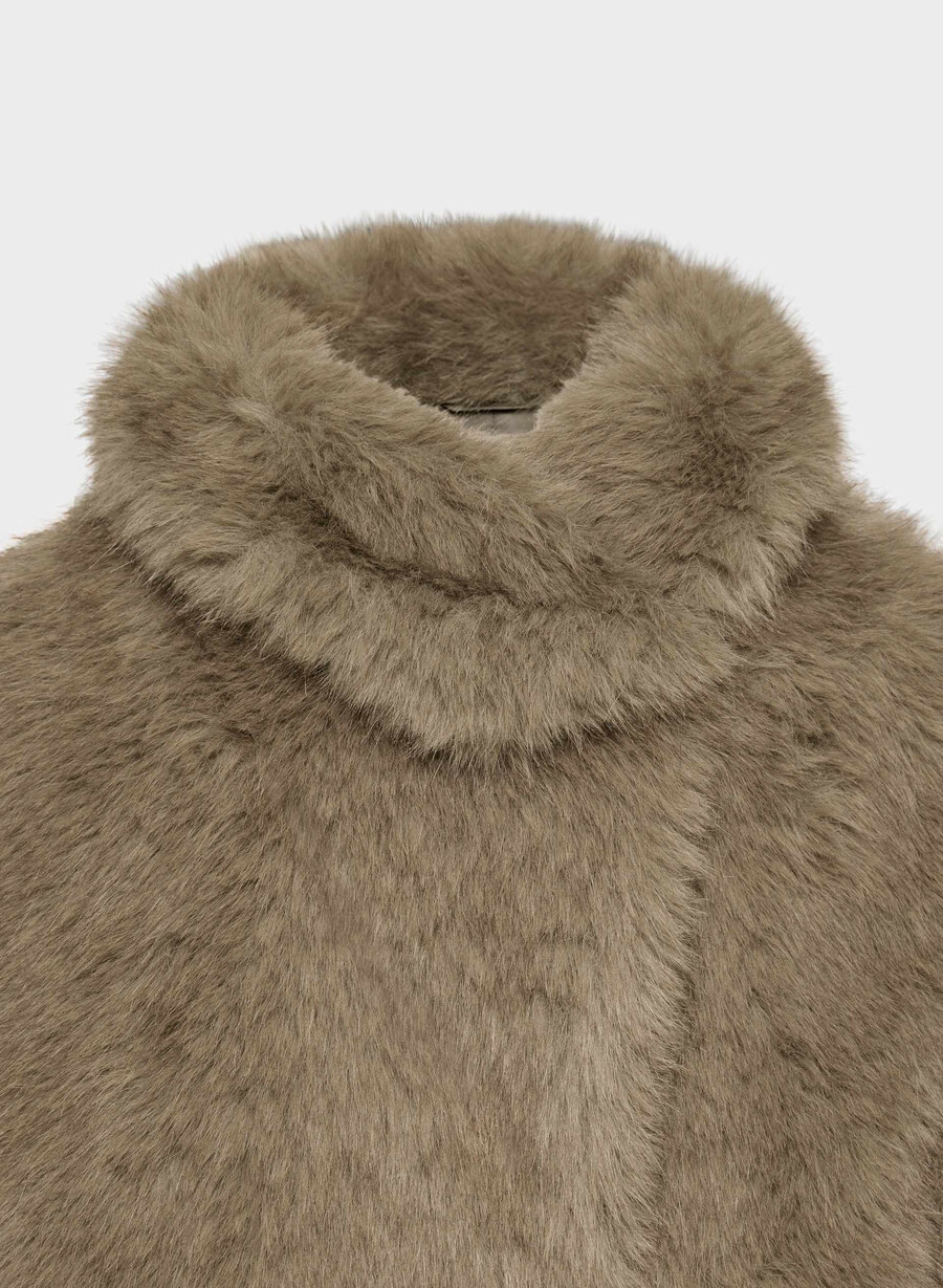 palton st. moritz - blană artificială arctic negru