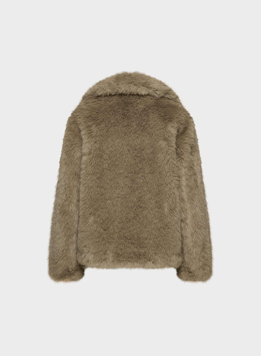 palton st. moritz - blană artificială arctic negru