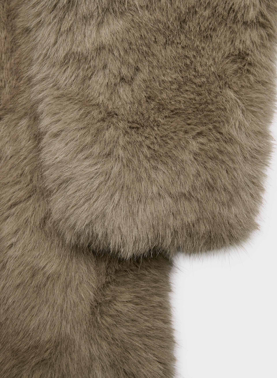 palton st. moritz - blană artificială arctic negru