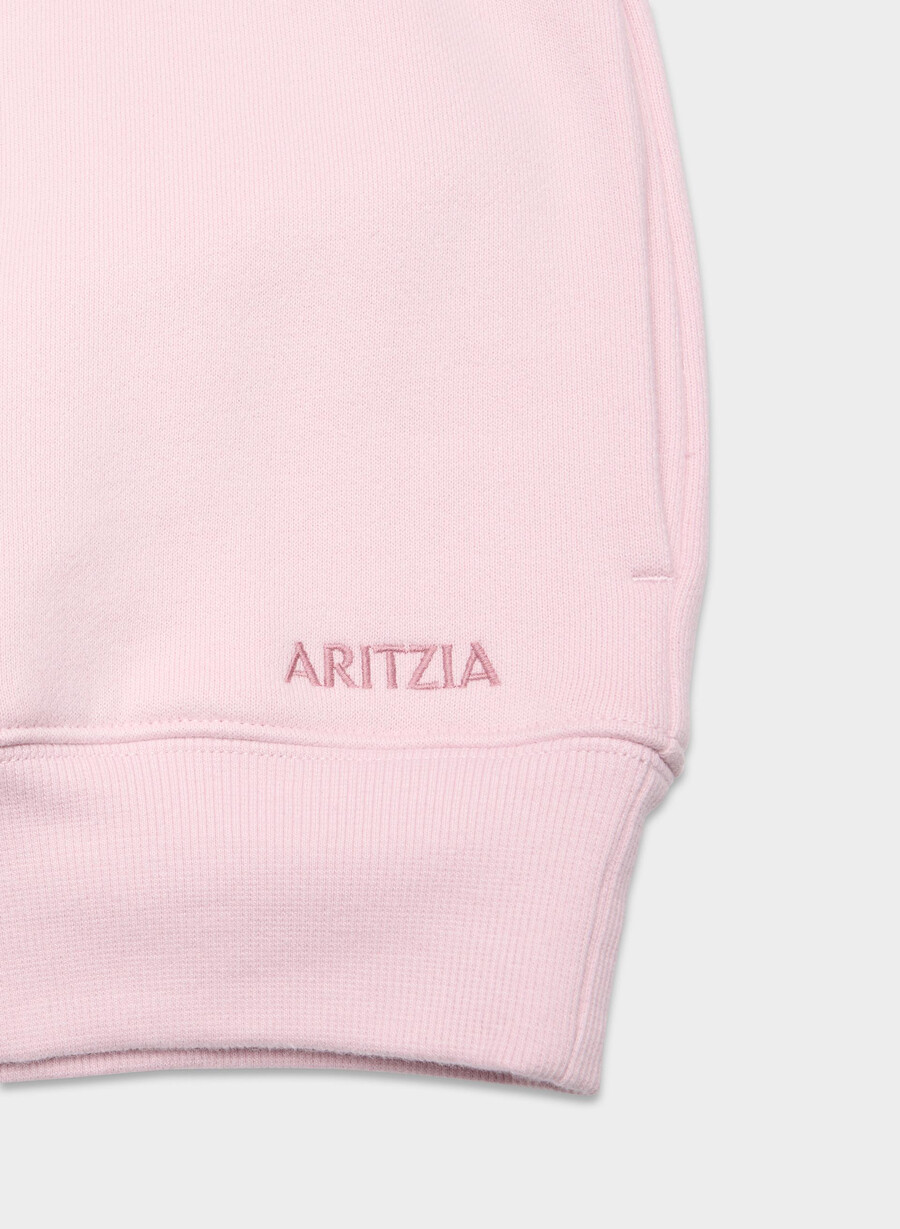 bluză confortabilă din fleece mega raglan cu guler tip pâlnie roz cupid