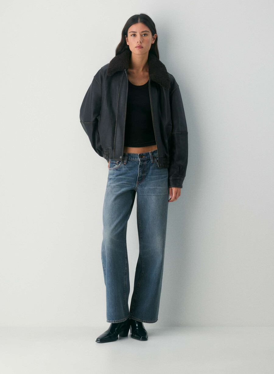 blugi largi denim forum christy relaxed super lo-ride vintage albastru Închis