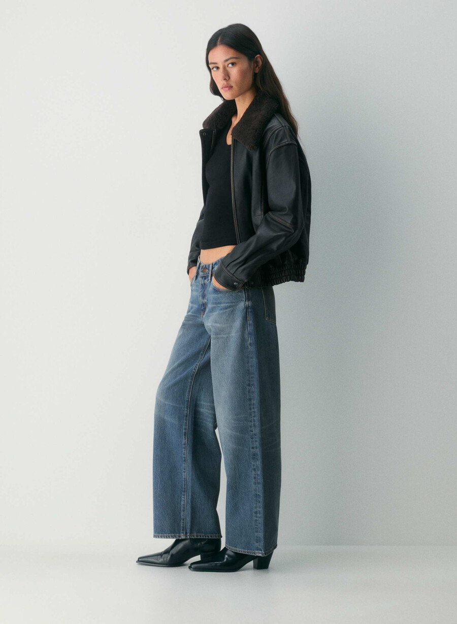 blugi largi denim forum christy relaxed super lo-ride vintage albastru Închis