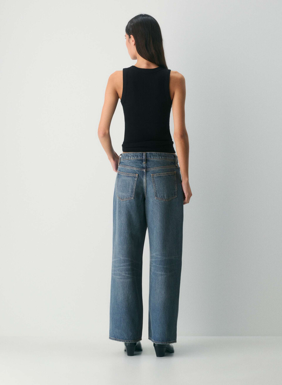 blugi largi denim forum christy relaxed super lo-ride vintage albastru Închis