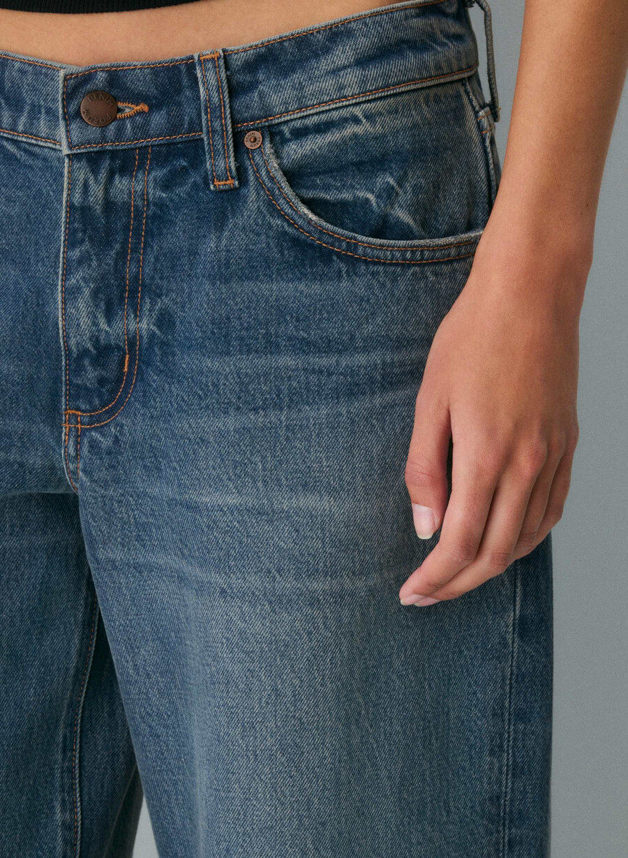 blugi largi denim forum christy relaxed super lo-ride vintage albastru Închis