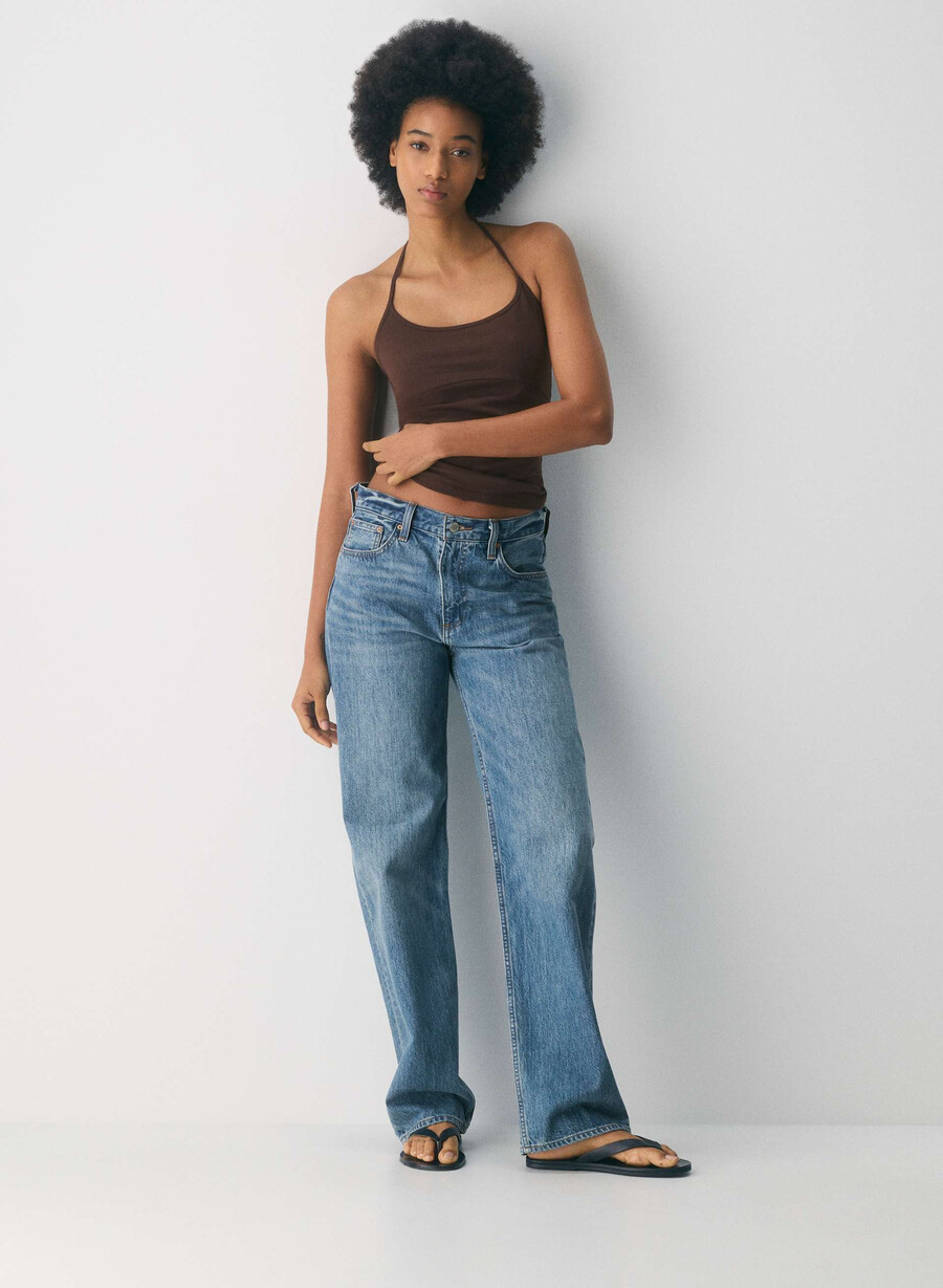 top homestretch smooth deejay cu imprimeu halter maro mocha intens