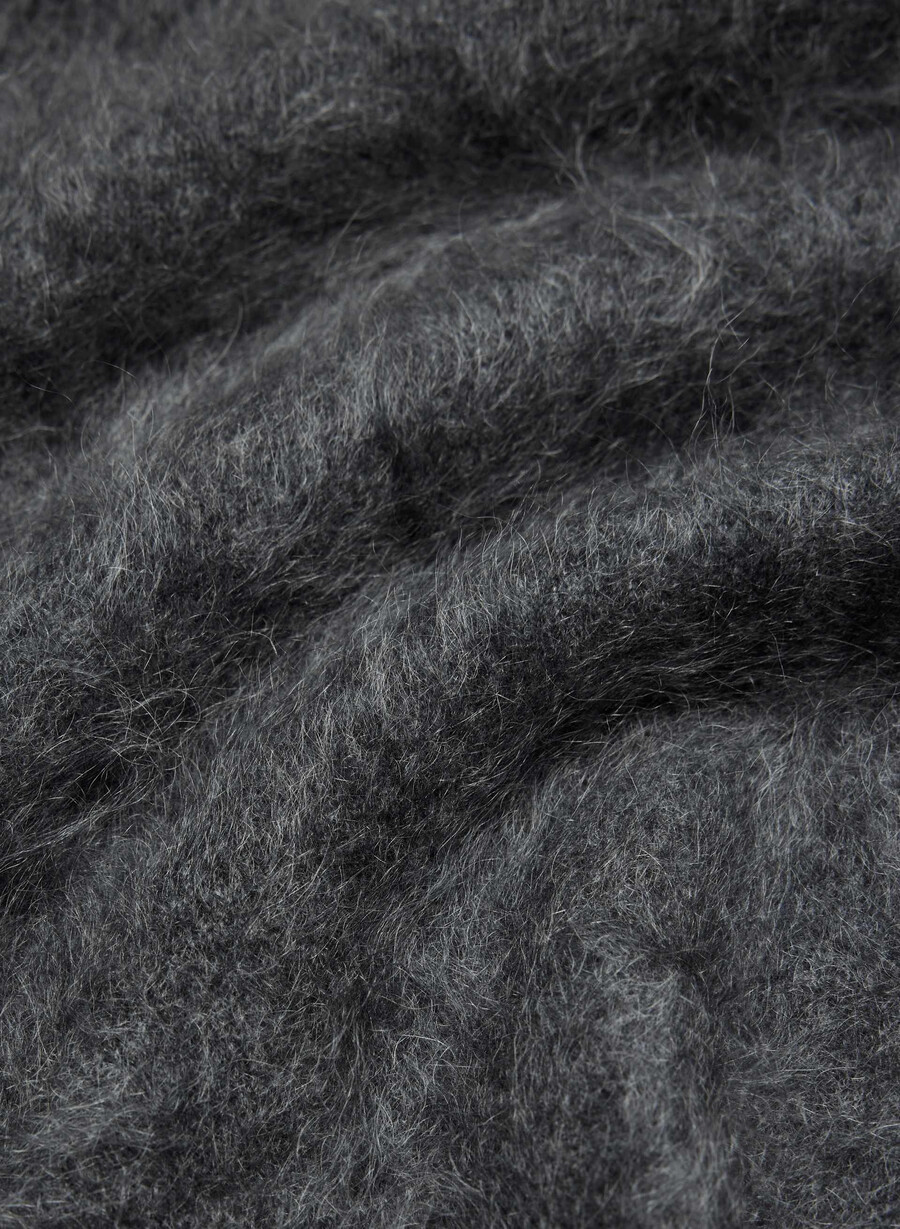 cardigan lejer din cașmir periat culoare cărbune heather