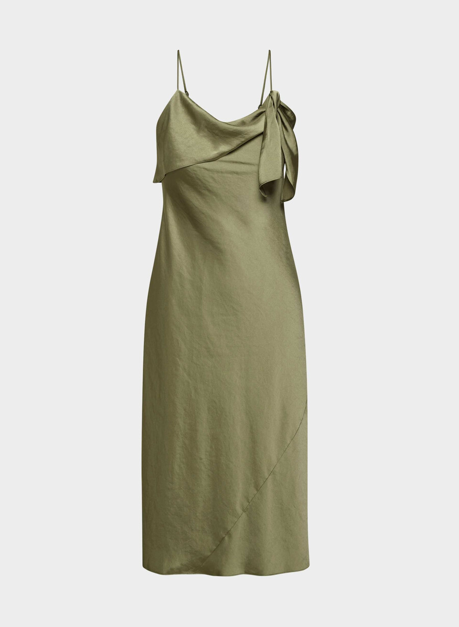 rochie cannelle satin bosana verde