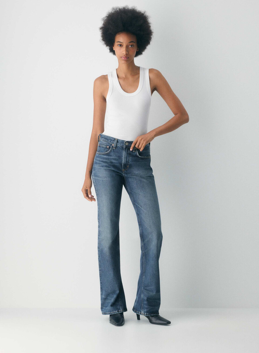 cizmă agolde cu talie medie model jeans stencil