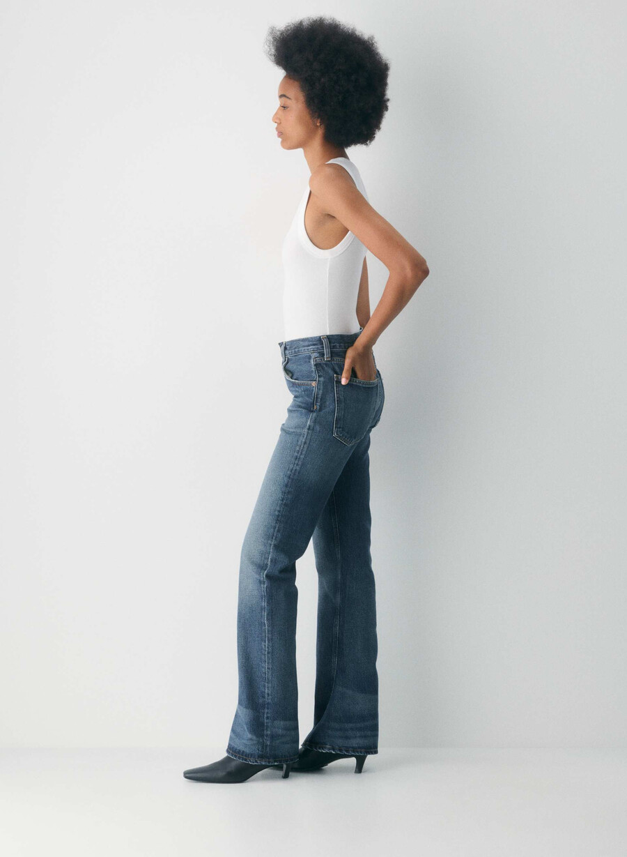 cizmă agolde cu talie medie model jeans stencil