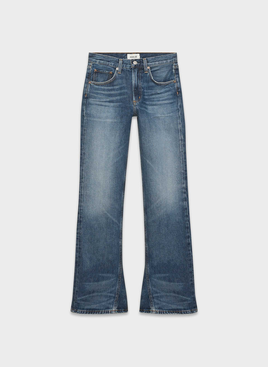 cizmă agolde cu talie medie model jeans stencil