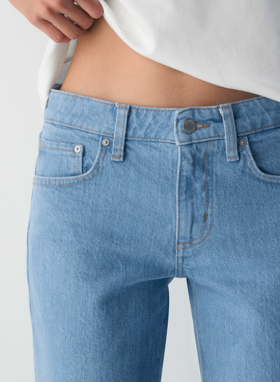 blugi drepți denim forum tilda cu talie mică albastru deschis