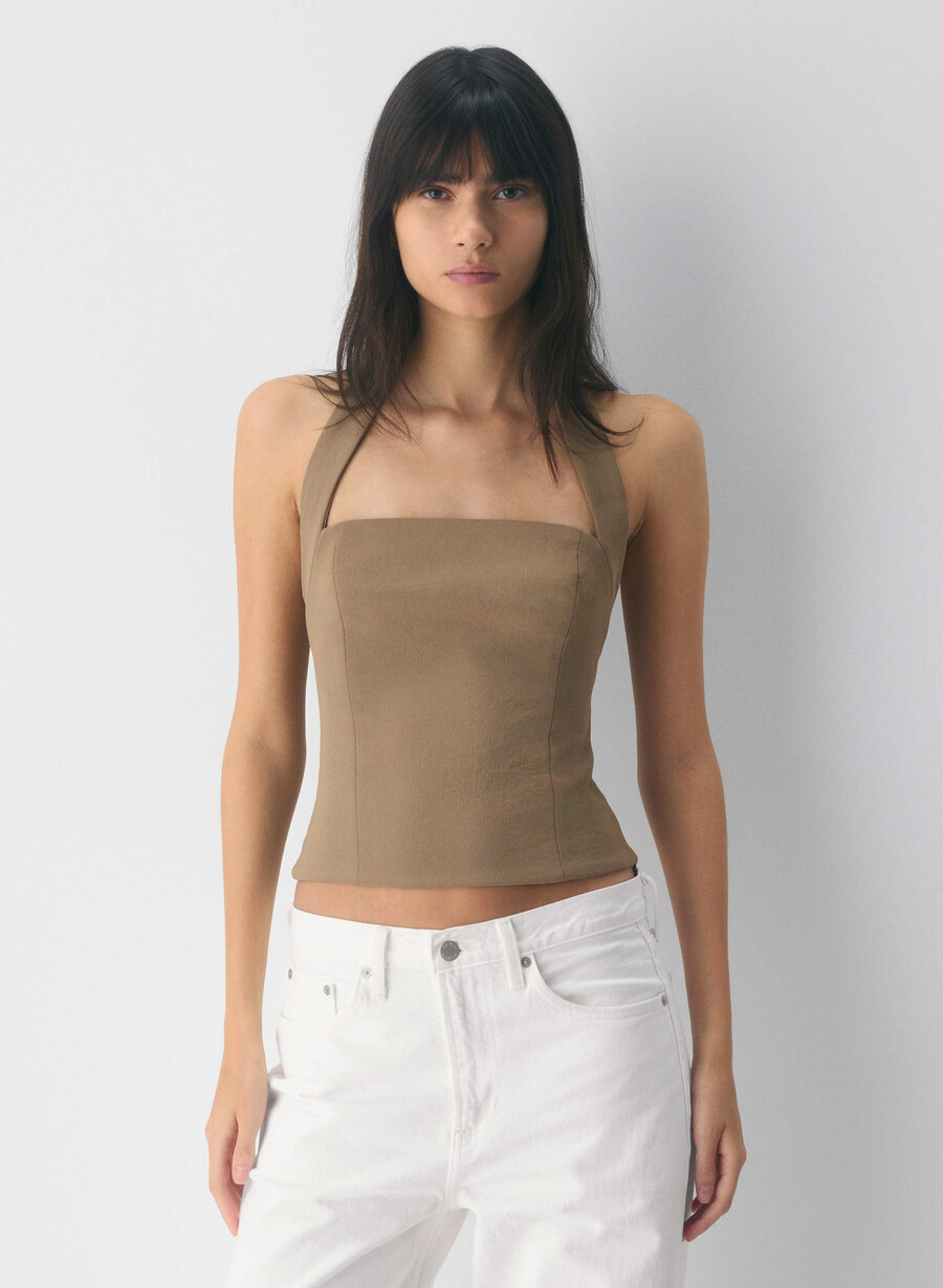 top whisper halter - crepette folio maro