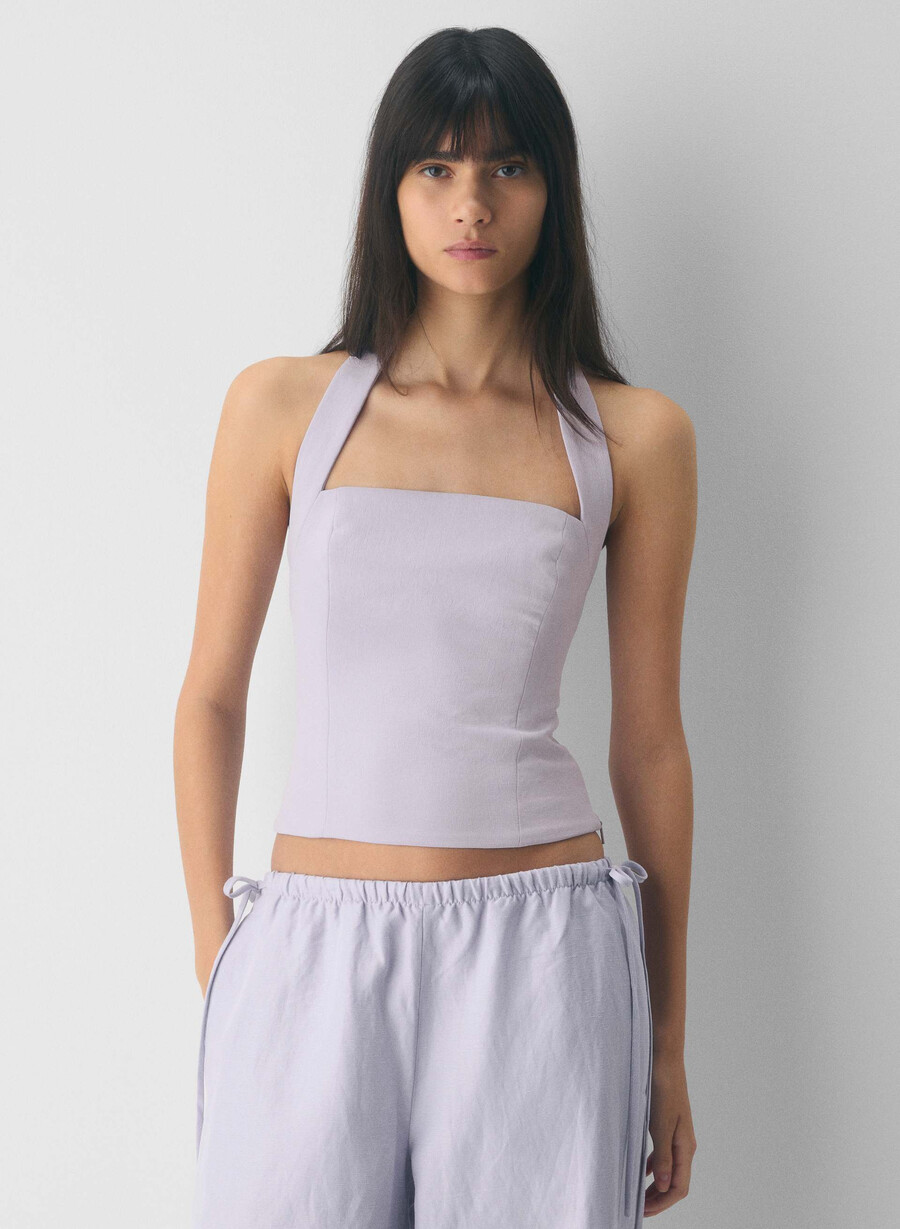 top whisper halter - crepette wildflower lilac