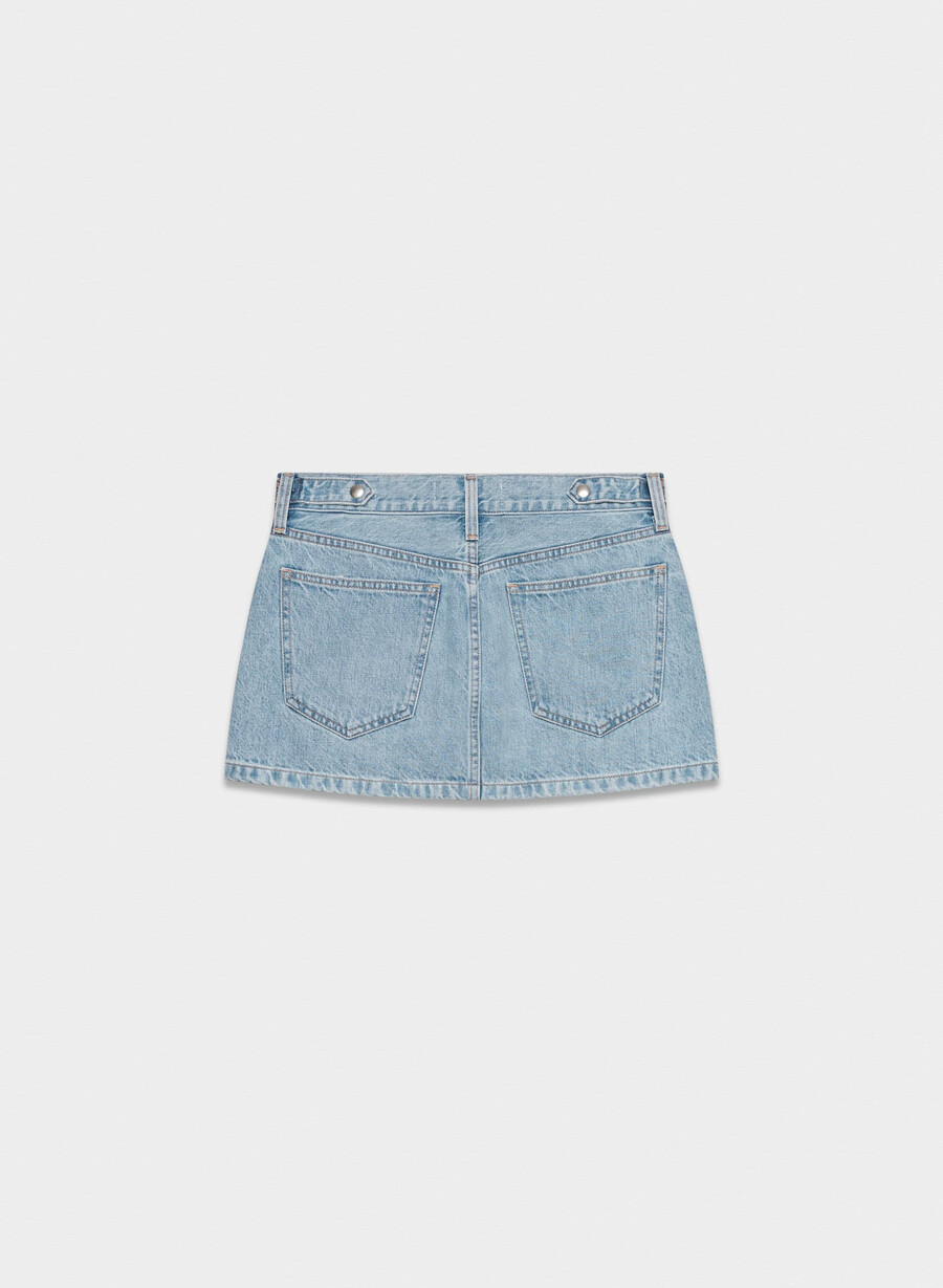 denim forum fustă vintage din denim micro anii 90 7 ani bleu taboo