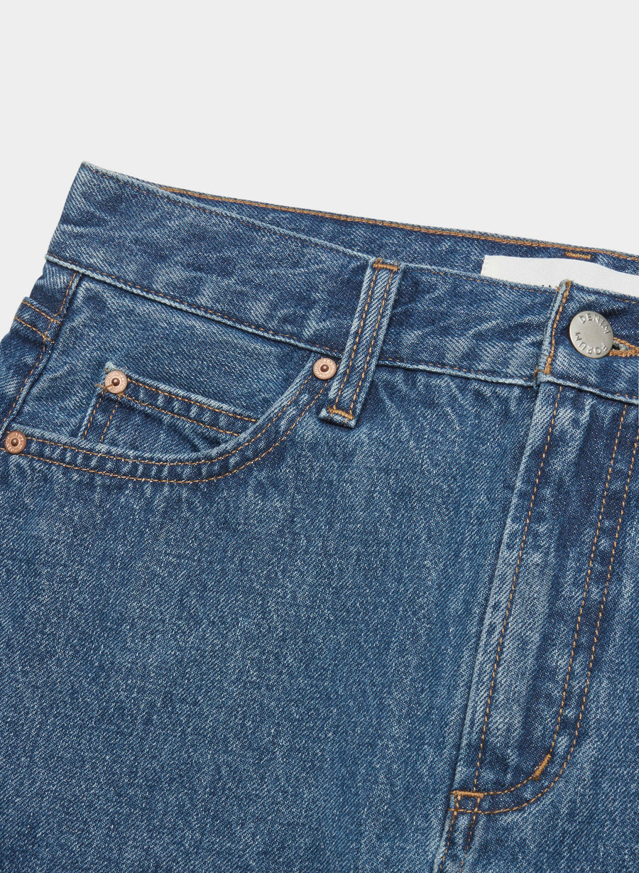 fustă micro din denim vintage din anii 90 fard de pleoape albastru închis