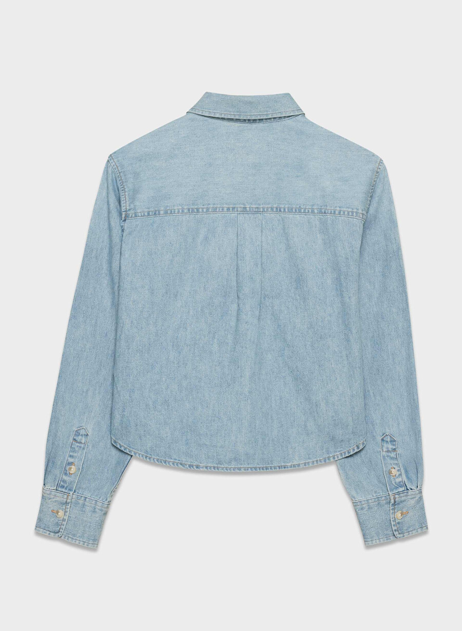 denim forum cămașă din denim cu talie confortabilă stil anii 80 bleu taboo 7 ani