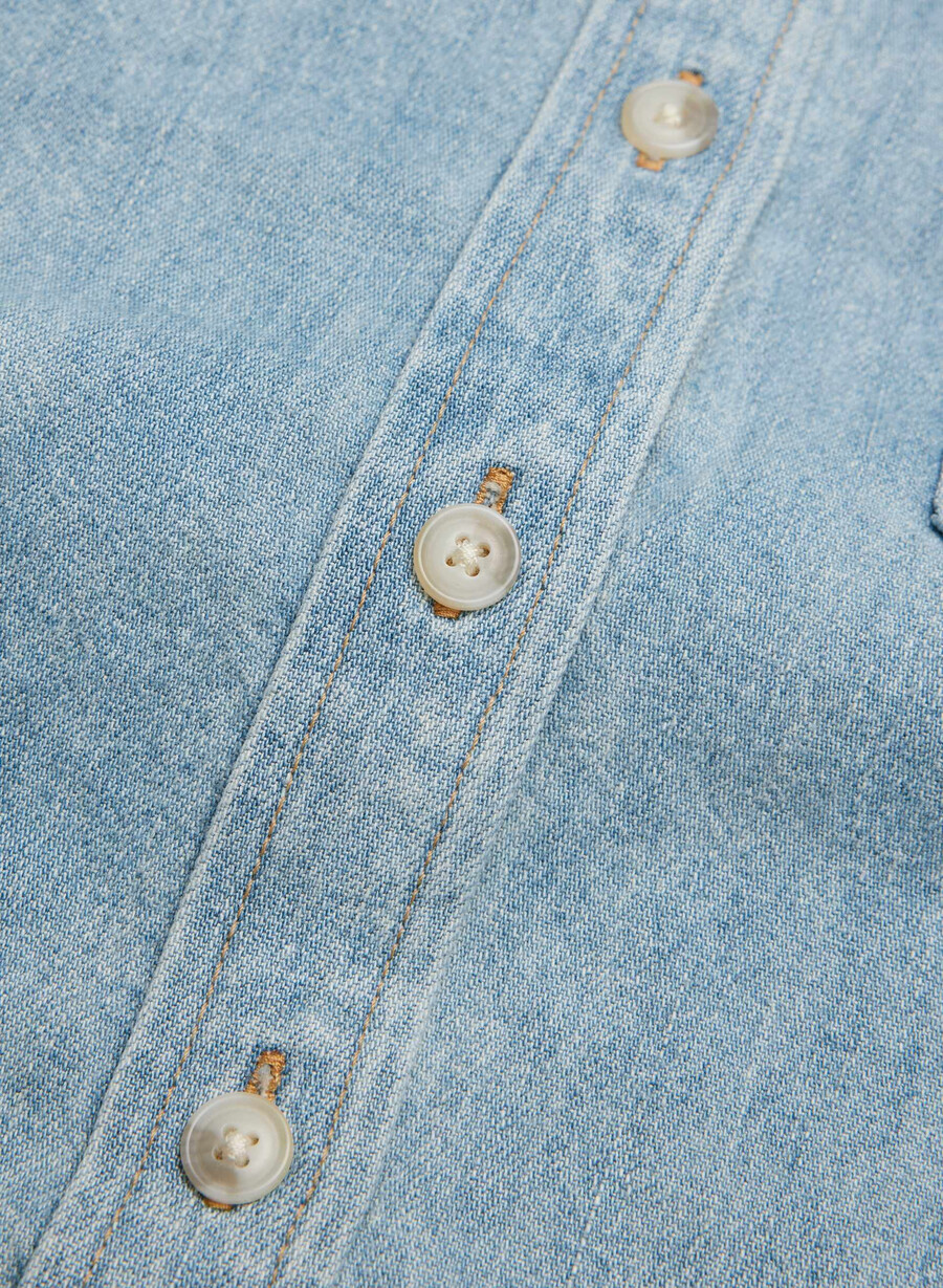 denim forum cămașă din denim cu talie confortabilă stil anii 80 bleu taboo 7 ani