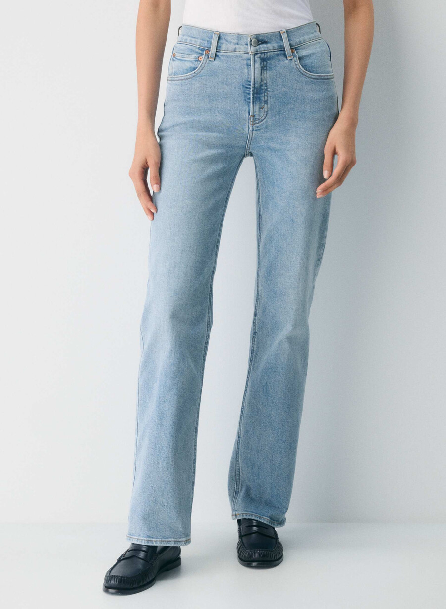 denim forum blugi drepți cu talie înaltă model anii 90 model bleu taboo 7 ani