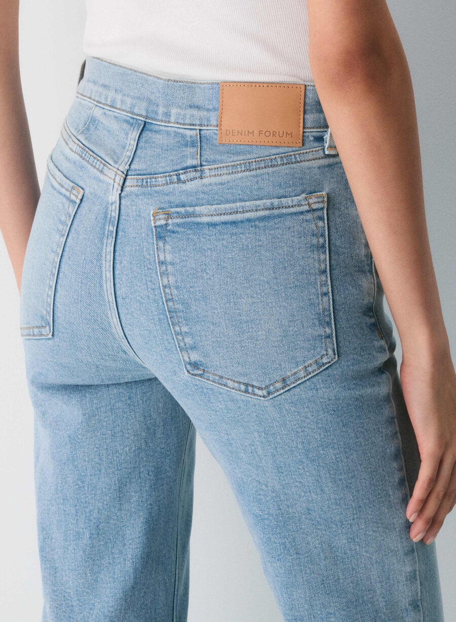 denim forum blugi drepți cu talie înaltă model anii 90 model bleu taboo 7 ani