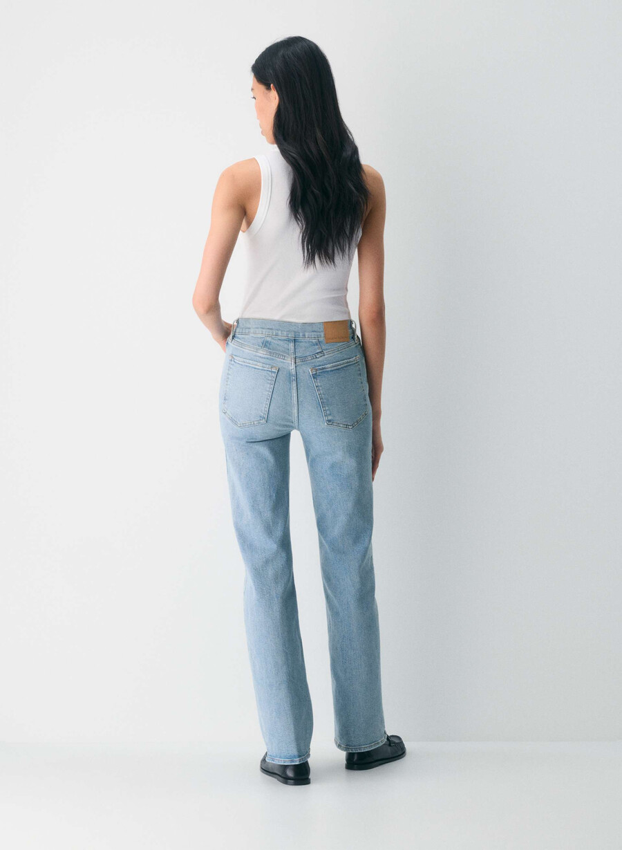 denim forum blugi drepți cu talie înaltă model anii 90 model bleu taboo 7 ani