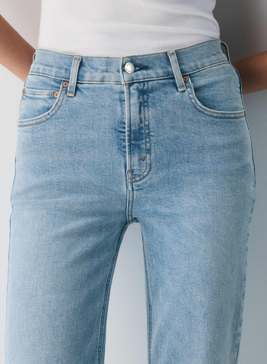 denim forum blugi drepți cu talie înaltă model anii 90 model bleu taboo 7 ani