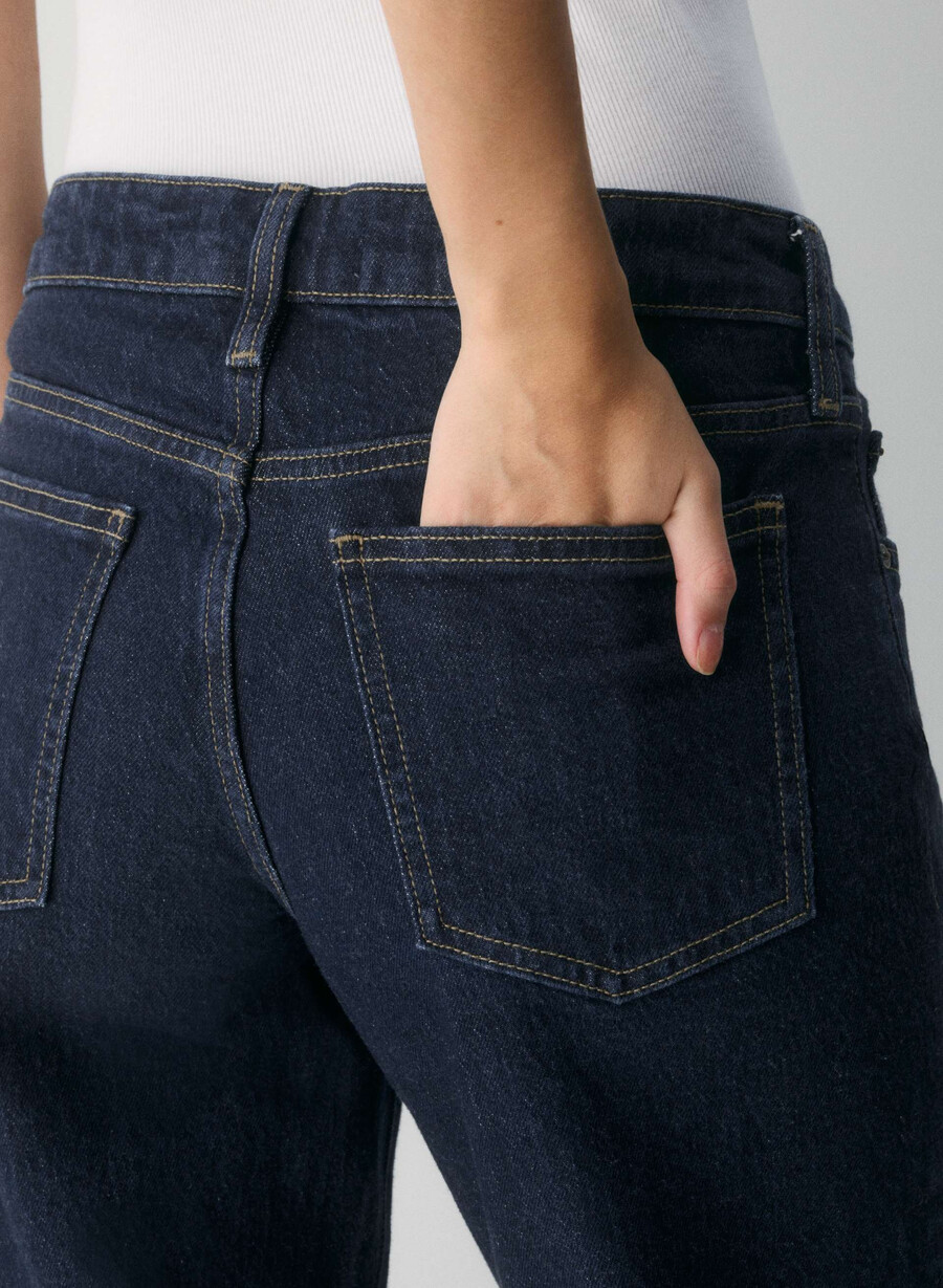 blugi denim forum pam super lo-rise wide no-stress albastru Închis