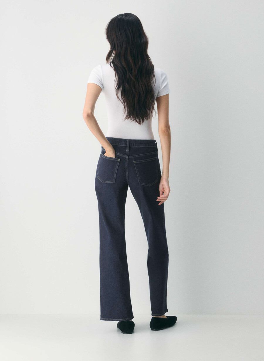 blugi denim forum pam super lo-rise wide no-stress albastru Închis