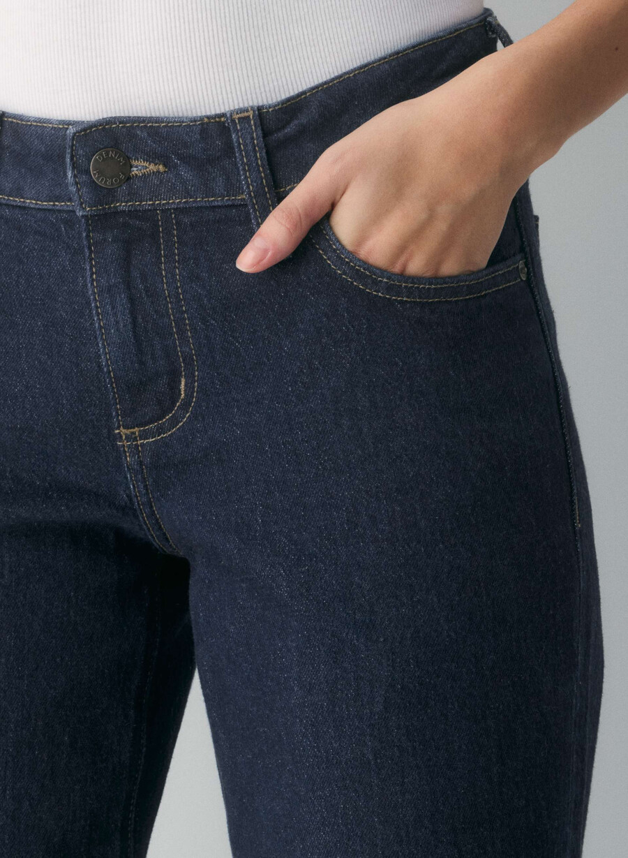blugi denim forum pam super lo-rise wide no-stress albastru Închis